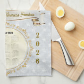 2026 Calendar Towel Let Freedom Ring 250 Years Geschirrtuch (Viertel Falte)
