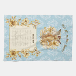 2026 Calendar Towel Pretty Guardian Angel  Geschirrtuch