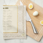 2026 Calendar Towel Tea Time or Custom Message Geschirrtuch (Viertel Falte)