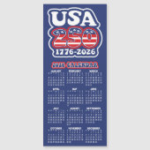 2026 Calendar USA 250 America's Birthday 1776-2026 Magnetkarte (Vorderseite)