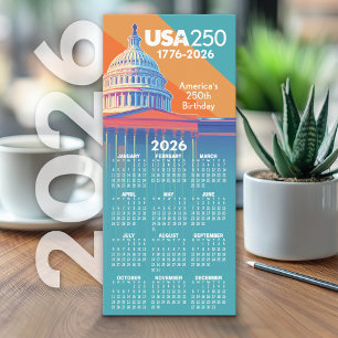 2026 Calendar USA 250 Hauptstadt Dome America Card