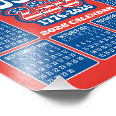 2026 Calendar - USA 250 Red White Blue Fotodruck (Ecke)