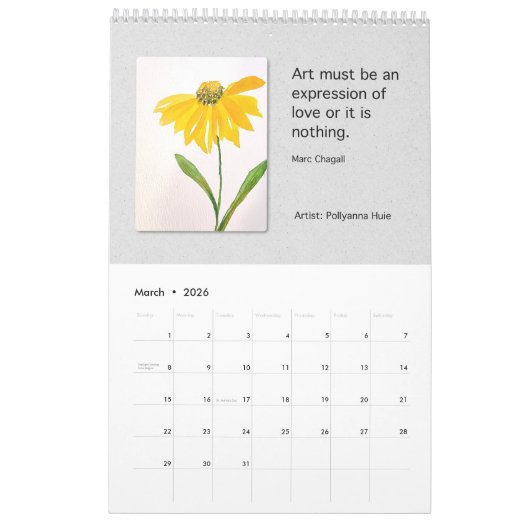 2026 Calendar Vanessa's Art Studio Students 2 Kalender (Mär 2026)