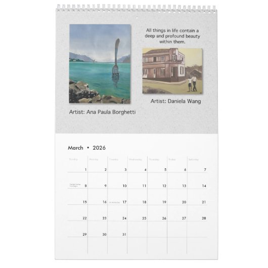 2026 Calendar Vanessa's Art Studio Student's Work1 Kalender (Mär 2026)
