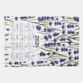 2026 Calendar Wasserfarben Lila Lavendel Blume Geschirrtuch (Horizontal)