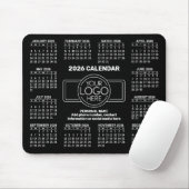 2026 Calendar with logo, Contact Information Black Mousepad (Mit Mouse)