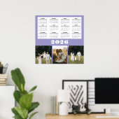 2026 Calendar with Purple Background  Poster (Heimbüro)