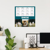 2026 Calendar with Teal Background Poster (Heimbüro)