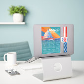 2026 Calendar with USA 250 Capital Dome America Aufkleber (Laptop auf Schreibtisch)