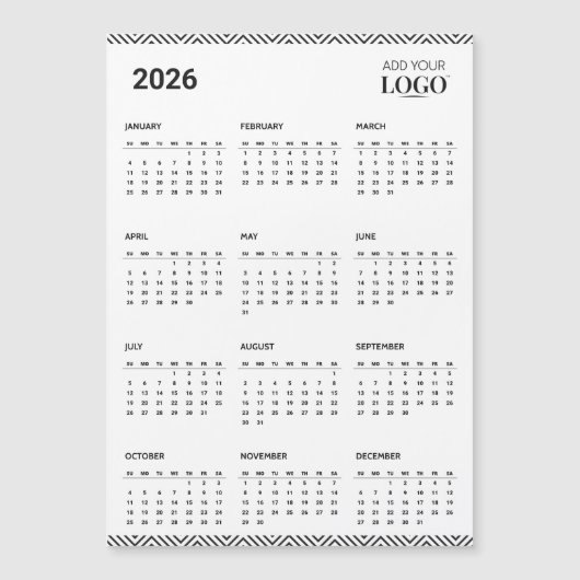 2026 Calendar Year Business Logo Fridge Magnet  (Vorderseite)