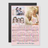 2026 Calendar Year Colorful Custom 3 Photo Magnet (Vorne/Hinten)