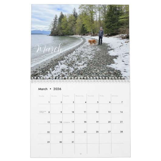 2026 Camano Island State Park Personalized Kalender (Mär 2026)