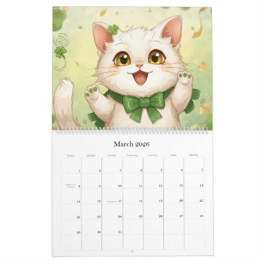 2026 Cat Lover Calendar Kalender (Mär 2026)