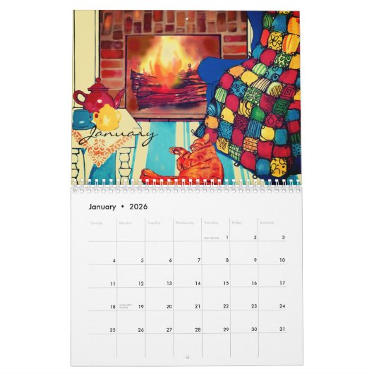 2026 Cats Just Wanna Have Fun Cat Art Kalender (Jan 2026)