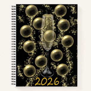 2026 Champagner-Kalender Notizblock