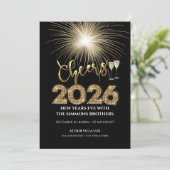 2026 Cheers NYE Party Invitation Einladung (Stehend Vorderseite)