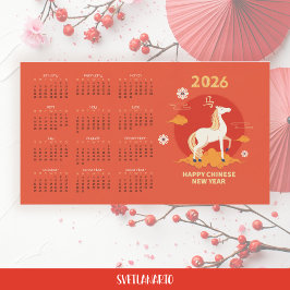2026 Chinese New Year Fire Horse Magnetic Calendar Magnetkarte