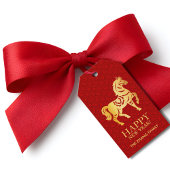 2026 Chinese New Year Horse  Red Gold  Geschenkanhänger