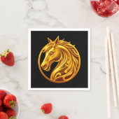 2026 Chinese New Years- Gold Horse Serviette (Beispiel)