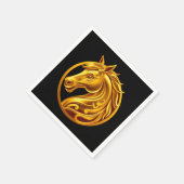 2026 Chinese New Years- Gold Horse Serviette (Ecke)