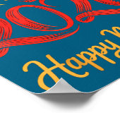 2026 Chinese Zodiac Horse Year Happy New Year Fire Poster (Ecke)