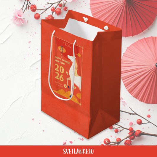 2026 Chinesischer Mondjahrs der Pferdegeschenktasc Mittlere Geschenktüte