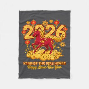 2026 Chinesisches Neujahr des Pferdes Lunar Zodiak Fleecedecke