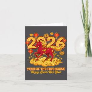 2026 Chinesisches Neujahr des Pferdes Lunar Zodiak Karte