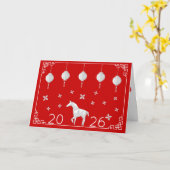 2026 Chinesisches New Year Origami Horse Karte (Gelbe Blume)