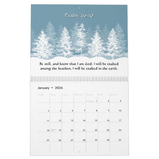 2026 Christliche Landschaften der KJV-Bibelschrift Kalender (Jan 2026)