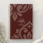 2026 Classic Damask Chic Typography Monogrammed Planer