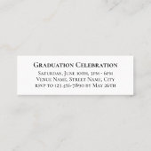 2026 Classic Graduation Invitation Insert Cards Mini Visitenkarte (Rückseite)