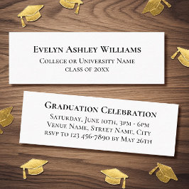 2026 Classic Graduation Invitation Insert Cards Mini Visitenkarte