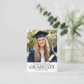 2026 Classic Graduation Invitation Mini Card Begleitkarte (Stehend Vorderseite)