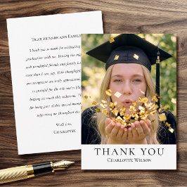 2026 Classic Graduation Thank You Card Photo Dankeskarte