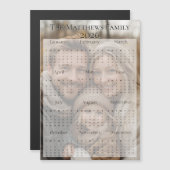 2026 Classic Schriftart Holiday Foto Kalender Magnetkarte (Vorne/Hinten)