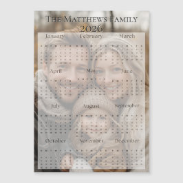 2026 Classic Schriftart Holiday Foto Kalender Magnetkarte