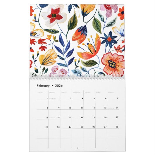 2026 Classic Wildflower Pattern Calendar Kalender (Feb 2026)