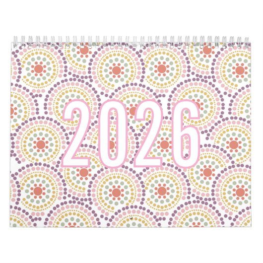 2026 Colorful Pastel Pattern Illustration Calendar Kalender (Titelbild)