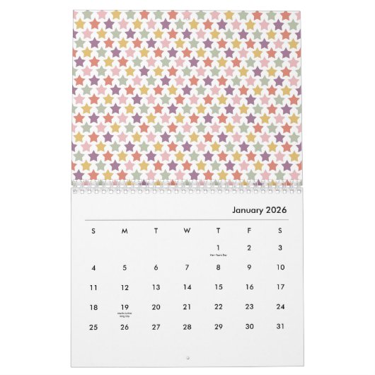 2026 Colorful Pastel Pattern Illustration Calendar Kalender (Jan 2026)