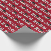 2026 Congrats Grad Word Cloud Geschenkpapier (Ecke)