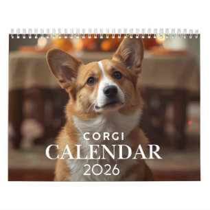 2026 Corgi-Kalender – 12-Monatiger Wandkalender