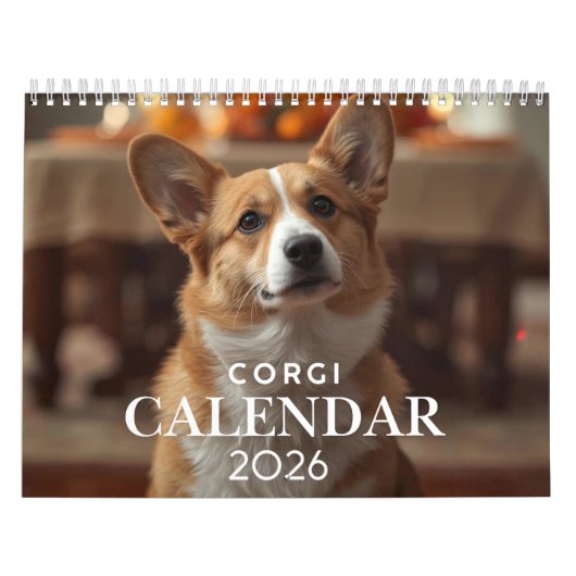 2026 Corgi-Kalender – 12-Monatiger Wandkalender (Titelbild)