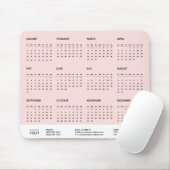 2026 Corporate Full Year Calendar Giveaway Pink Mousepad (Mit Mouse)