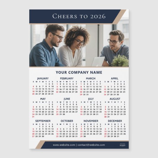 2026 Corporate Giveaway Photo Modern Fridge Magnet (Vorderseite)