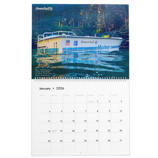 2026 CorrectCraftFan.com Annual Calendar Kalender (Jan 2026)