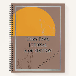 2026 Cozy Paws New Year Spiral Notebook Notizblock