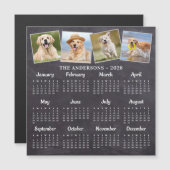 2026 Custom 4 Foto Rustic Chalkboard Kalender Magnetkarte (Vorne/Hinten)