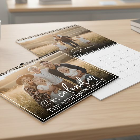 2026 Custom Family Photo Modern Elegant Script  Kalender