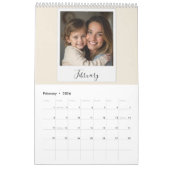 2026 Custom Family Polaroid Photo Beige Kalender (Feb 2026)